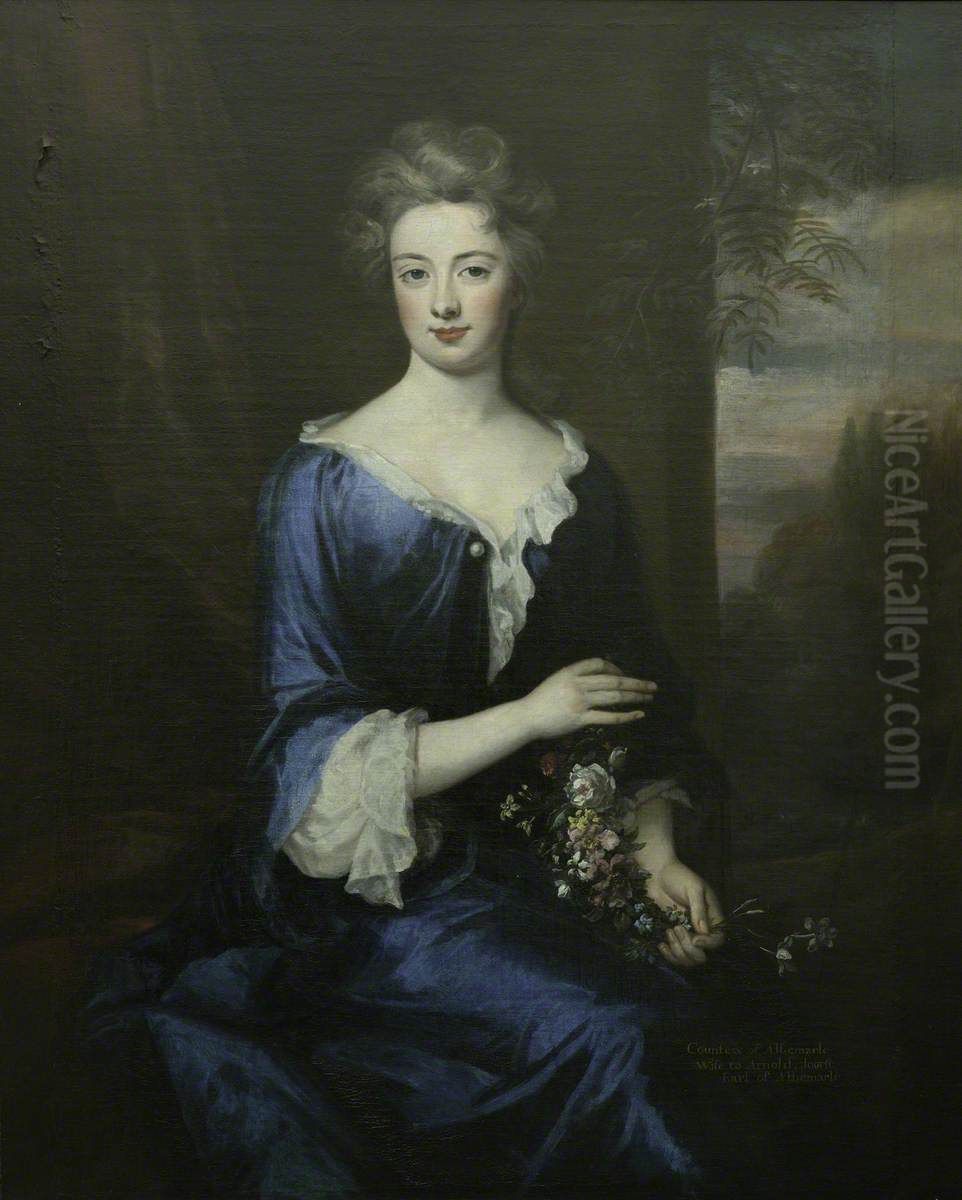 Geertruid Johanna Quirina van der Duyn, Countess of Albemarle (1674 -1741) Oil Painting by Godfrey Kneller