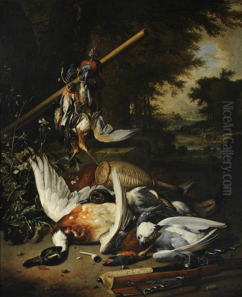 Still Life of Dead Game Oil Painting by Dirk Valkenburg