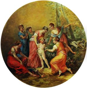 Nymphs garlanding Cupid