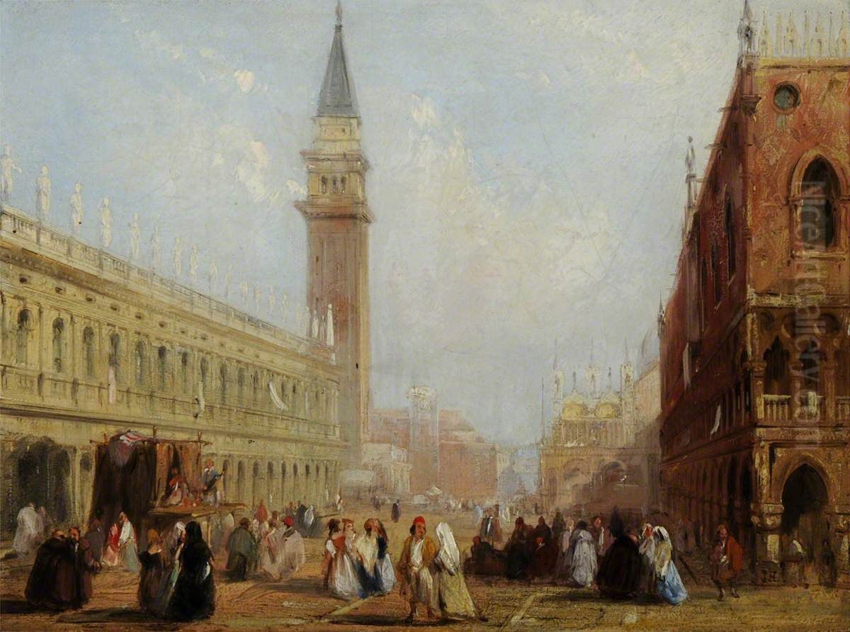 The Piazzetta, Venice Oil Painting by James Holland
