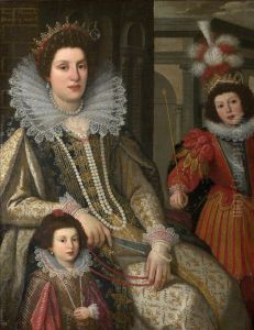 Maria Maddalena, Grand-Duchess of Tuscany (1589-1631), with her Eldest Son Grand-Duke Ferdinand II (1610-1670), and Youngest Daughter Anna de' Medici, later Archduchess of the Tyrol (1616-1676)