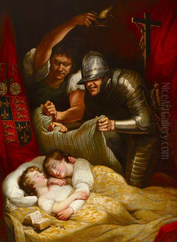 The Murder of the Princes in the Tower, King Edward V (1470-1483?) and his Brother Prince Richard Duke of York (1473-1483?) (from William Shakespeare's 'Richard III', Act IV scene iii) Oil Painting by James Northcote