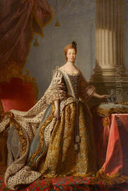 Queen Charlotte (of Mecklenburg-Strelitz) (1744-1818) Oil Painting by Allan Ramsay