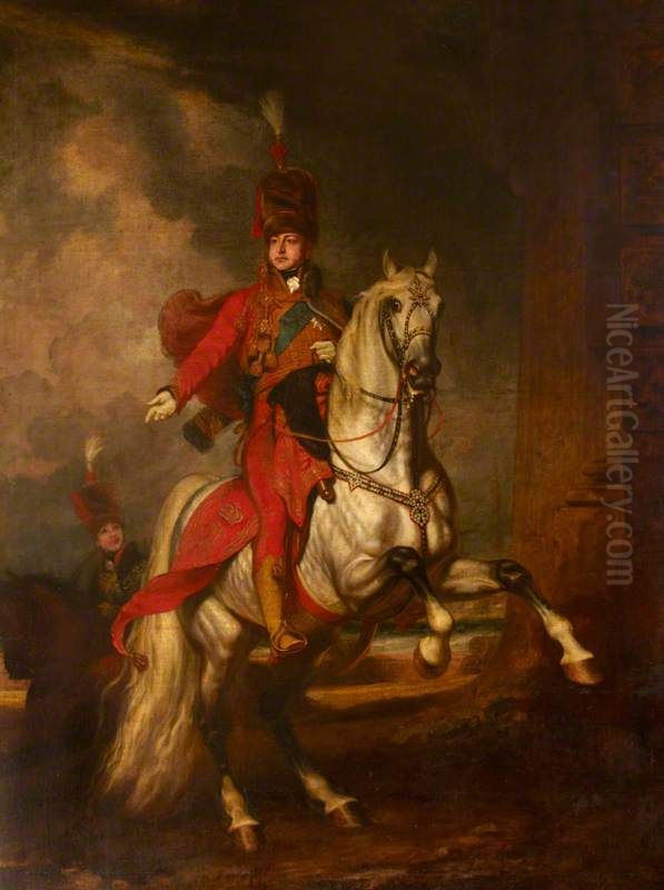 HRH the Prince Regent, later King George IV (1762-1830) and Colonel the Hon. Charles Wyndham (1796-1866) Oil Painting by Thomas Phillips