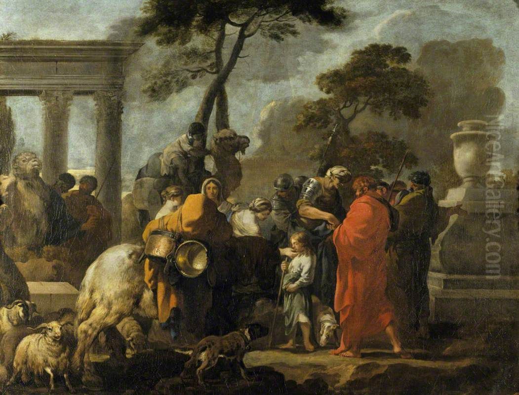 The Selling of Joseph by his Brothers Oil Painting by Sebastien Bourdon