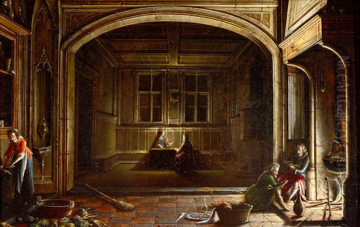 Christ with Nicodemus Oil Painting by Hendrik van Steenwijk II