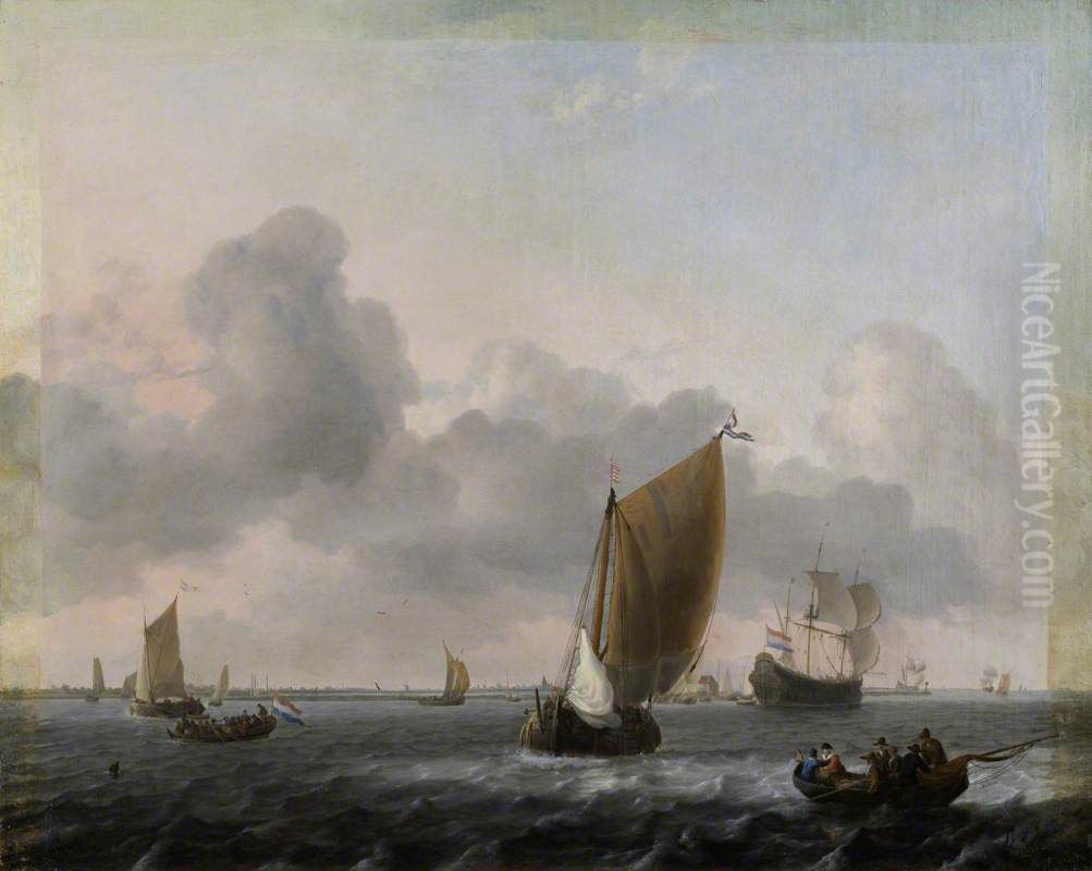 Marine, Choppy Sea Oil Painting by Ludolf Bakhuizen