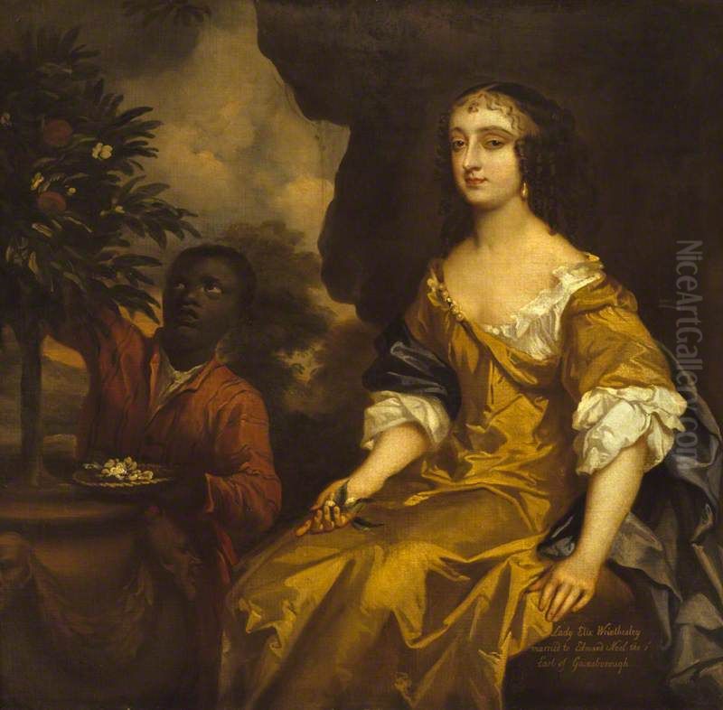 Lady Elizabeth Wriothesley, Lady Elizabeth Noel (d.c.1680) and her Black Page Oil Painting by Peter Lely