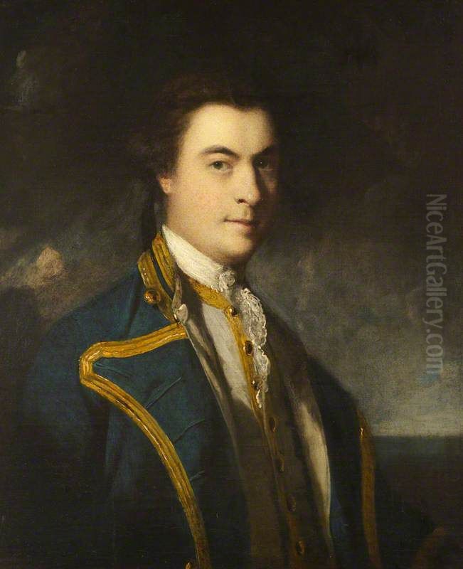 An Unknown Naval Officer Oil Painting by Of Sir Joshua Reynolds