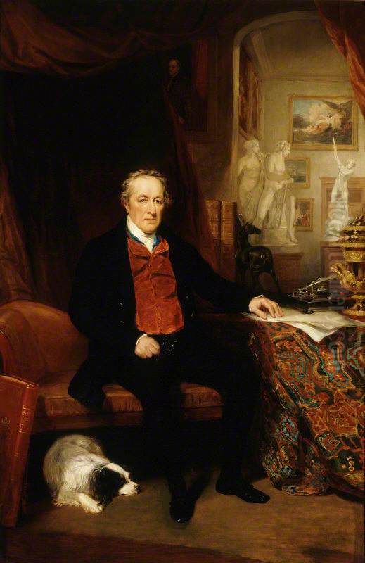 George O'Brien Wyndham, 3rd Earl of Egremont (1751-1837) in the North Gallery, Petworth Oil Painting by Thomas Phillips