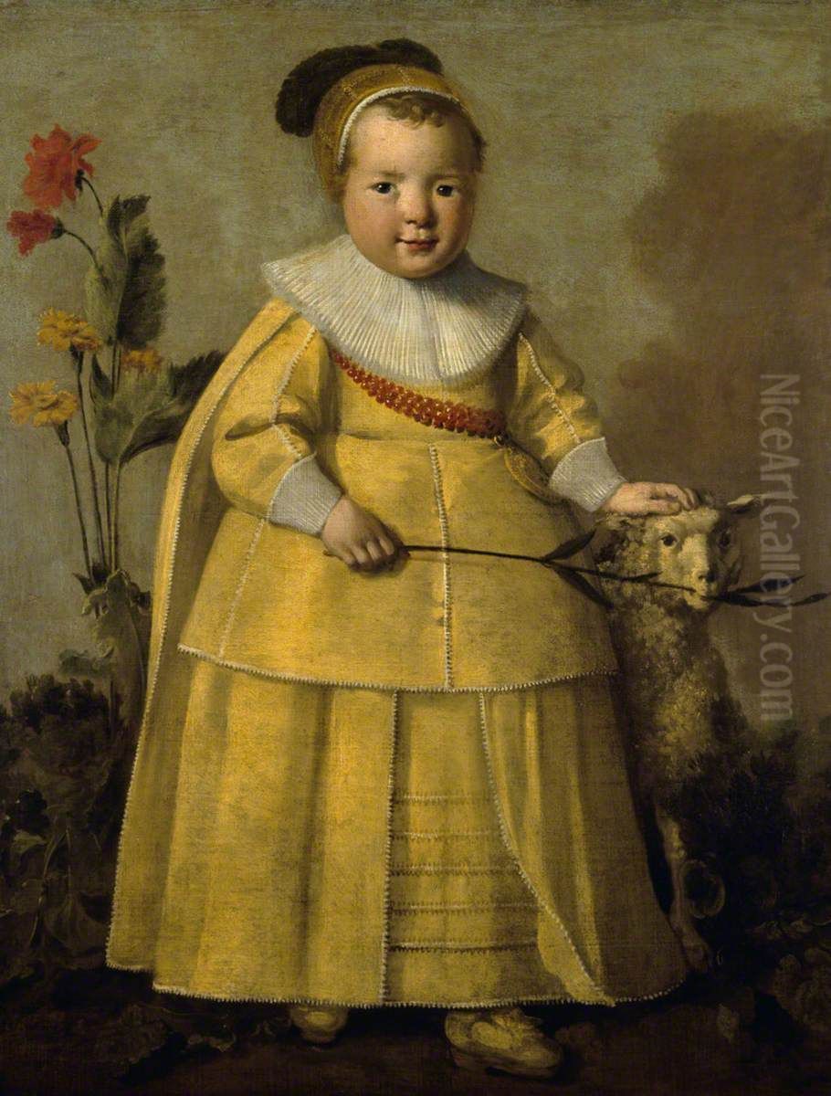 A One-year-old Boy with a Sheep Oil Painting by Aelbert Cuyp
