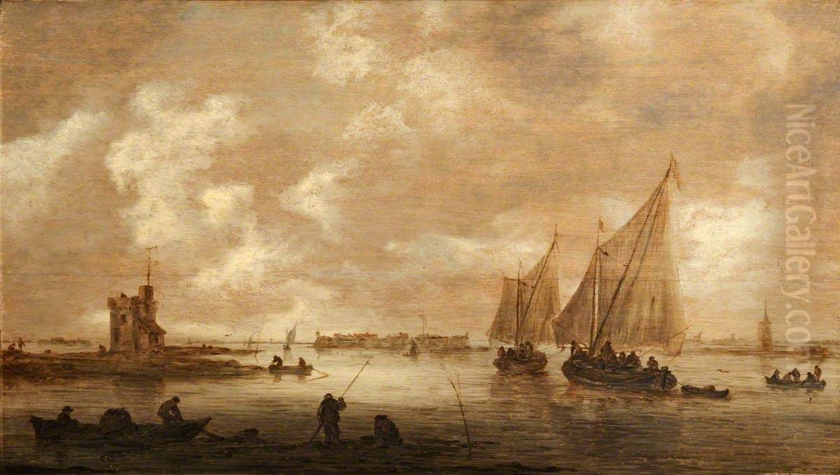 A River Estuary Oil Painting by unknown