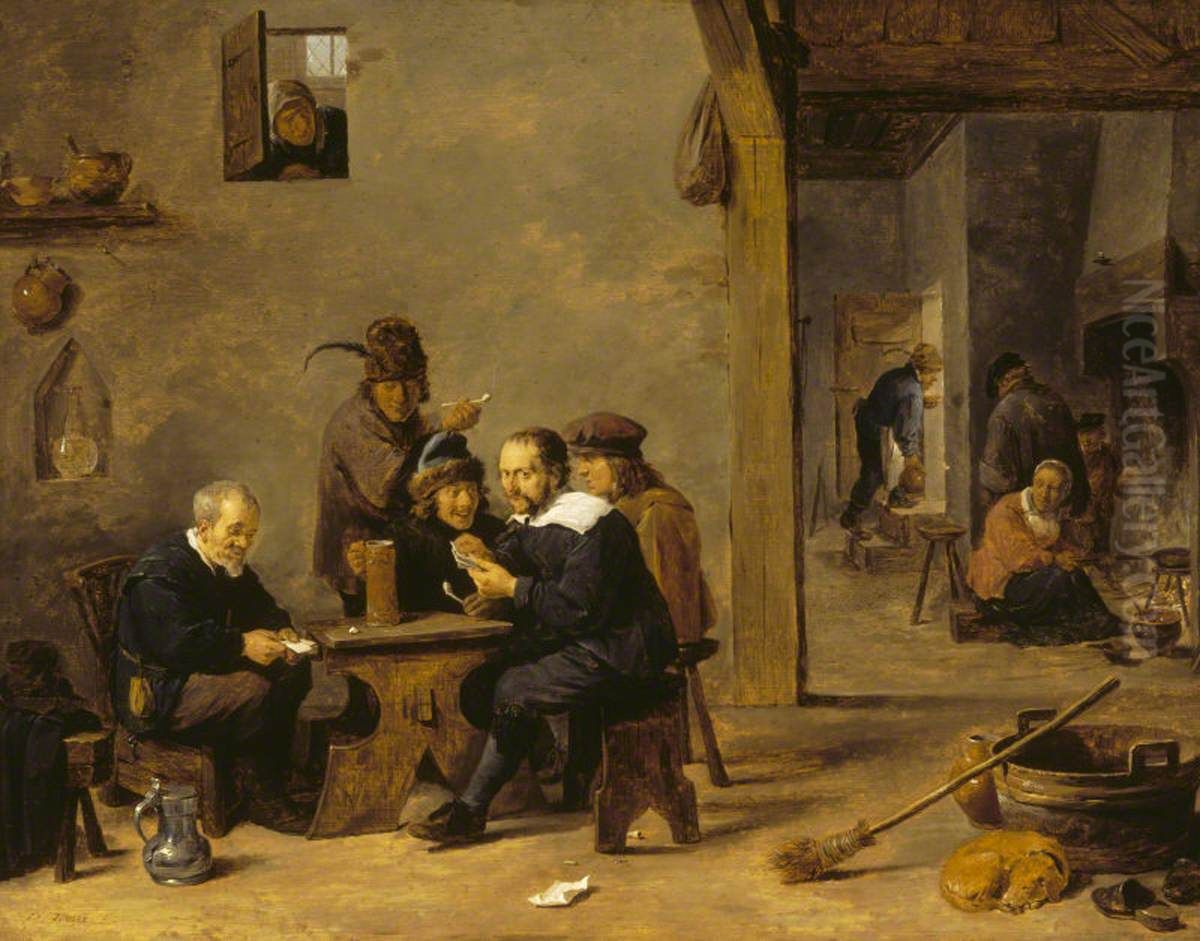 The Card Players Oil Painting by David Teniers the Younger