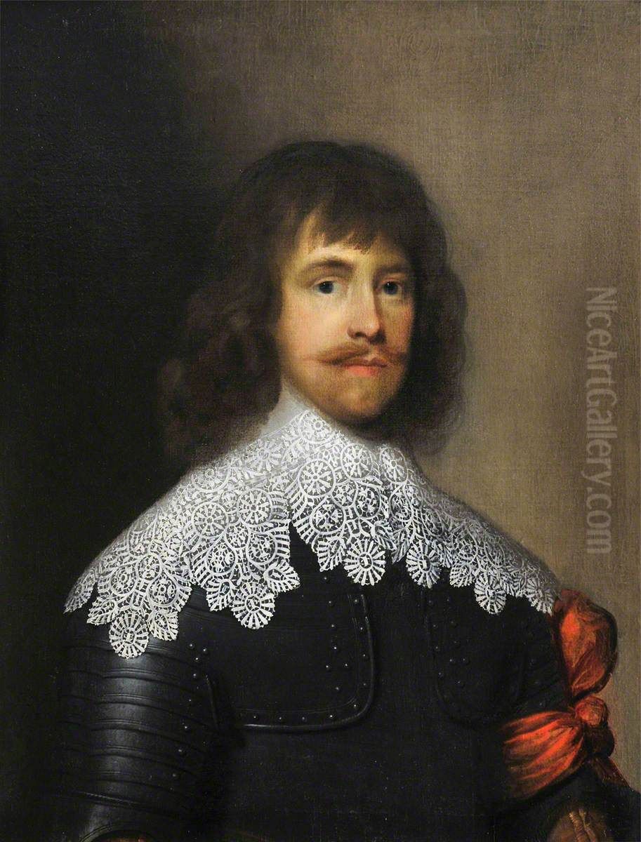 Richard Herbert, later 2nd Baron Herbert of Chirbury (c.1606-1655) Oil Painting by Cornelis Janssens van Ceulen