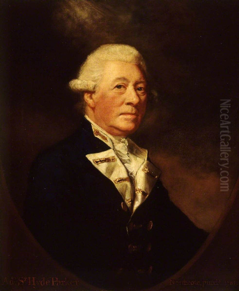 Admiral Sir Hyde Parker, 5th Bt (1714-1782) Oil Painting by James Northcote