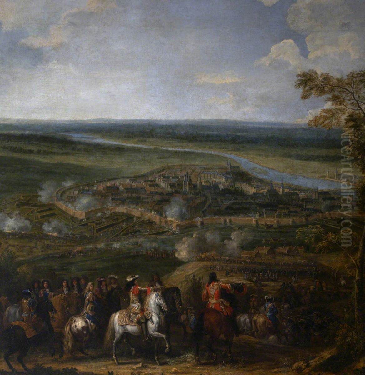The Siege of Maastricht, 1673 Oil Painting by Adam Frans van der Meulen