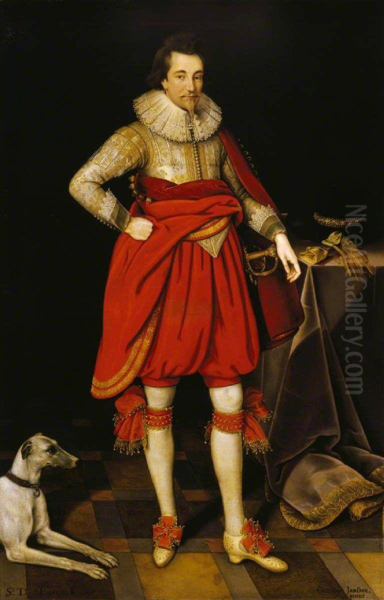 Sir Thomas Parker  of Ratton (b.1594/5 - 1663) Oil Painting by Marcus Gheeraerts the Younger