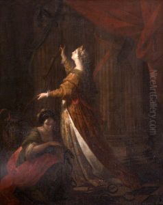 Penelope taking down the Bow of Ulysses