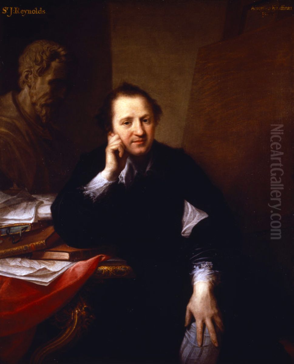 'Sir Joshua Reynolds' Oil Painting by Angelica Kauffmann