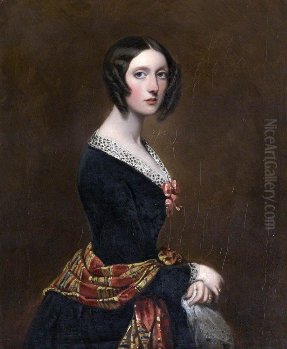 Harriet Parker, Countess of Morley (1809-1897) Oil Painting by Richard Buckner