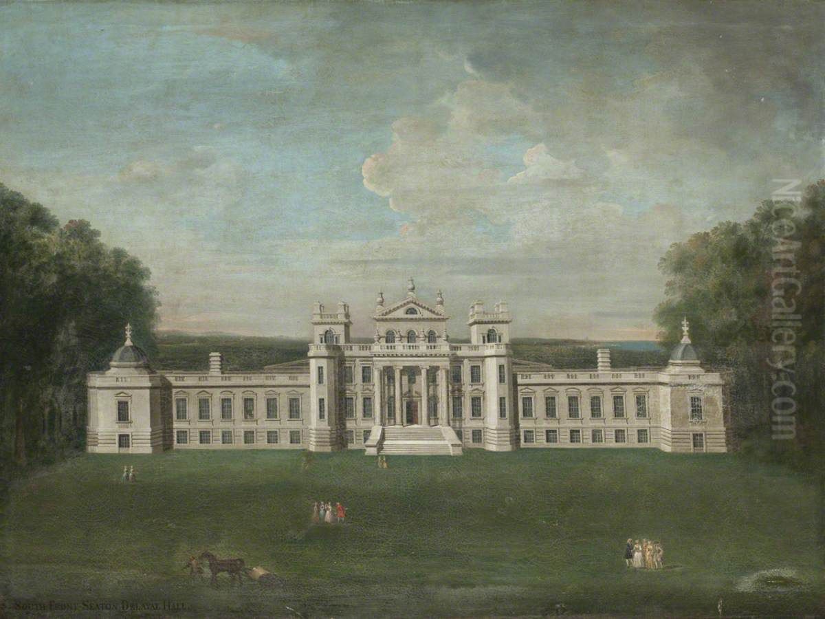 View of South (Park) Front of Seaton Delaval Hall Oil Painting by Arthur Pond