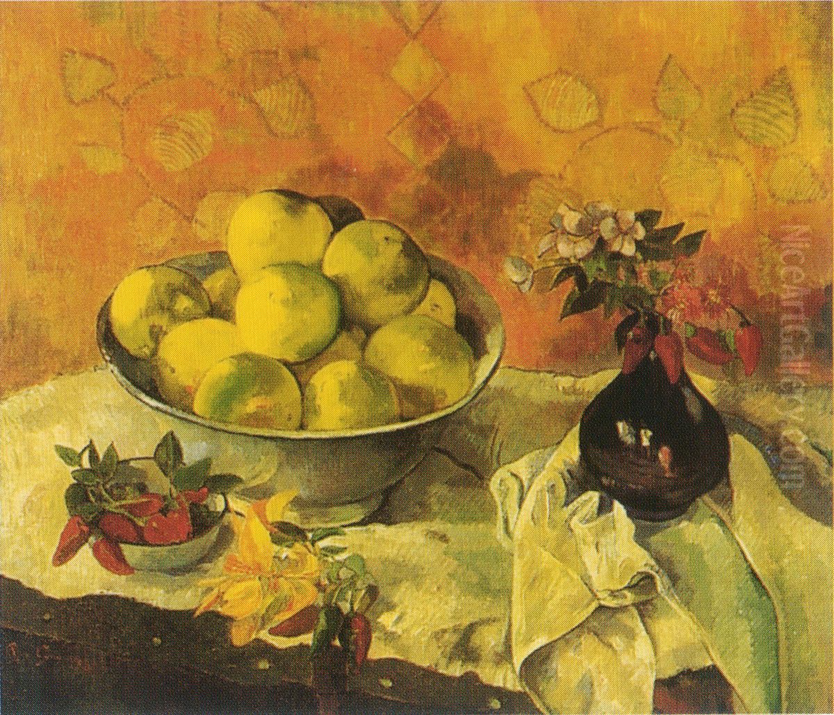 Still Life with Grapefruits Oil Painting by Paul Gauguin
