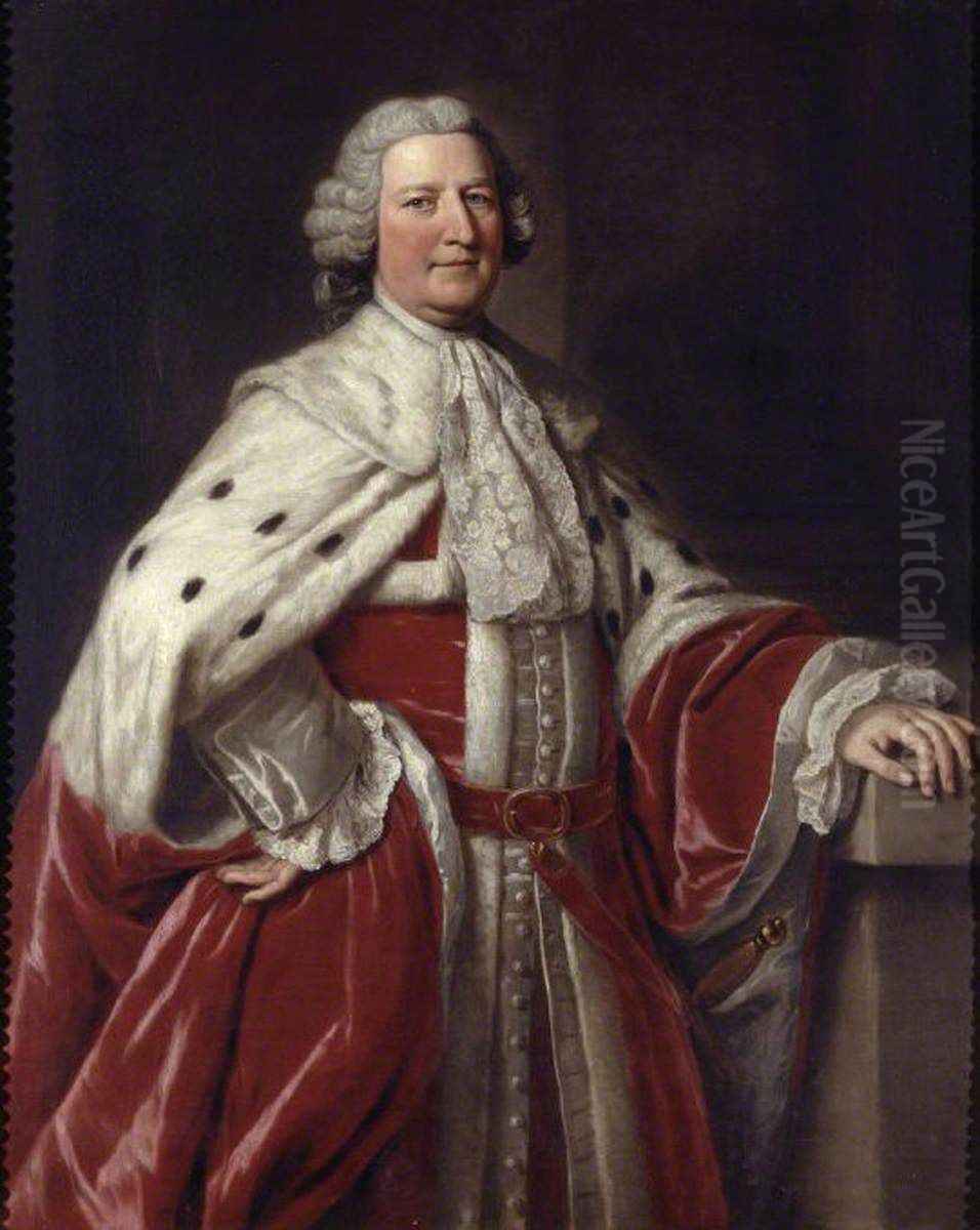 Admiral Sir George Anson, Baron Anson of Soberton (1697-1762) Oil Painting by William Hoare