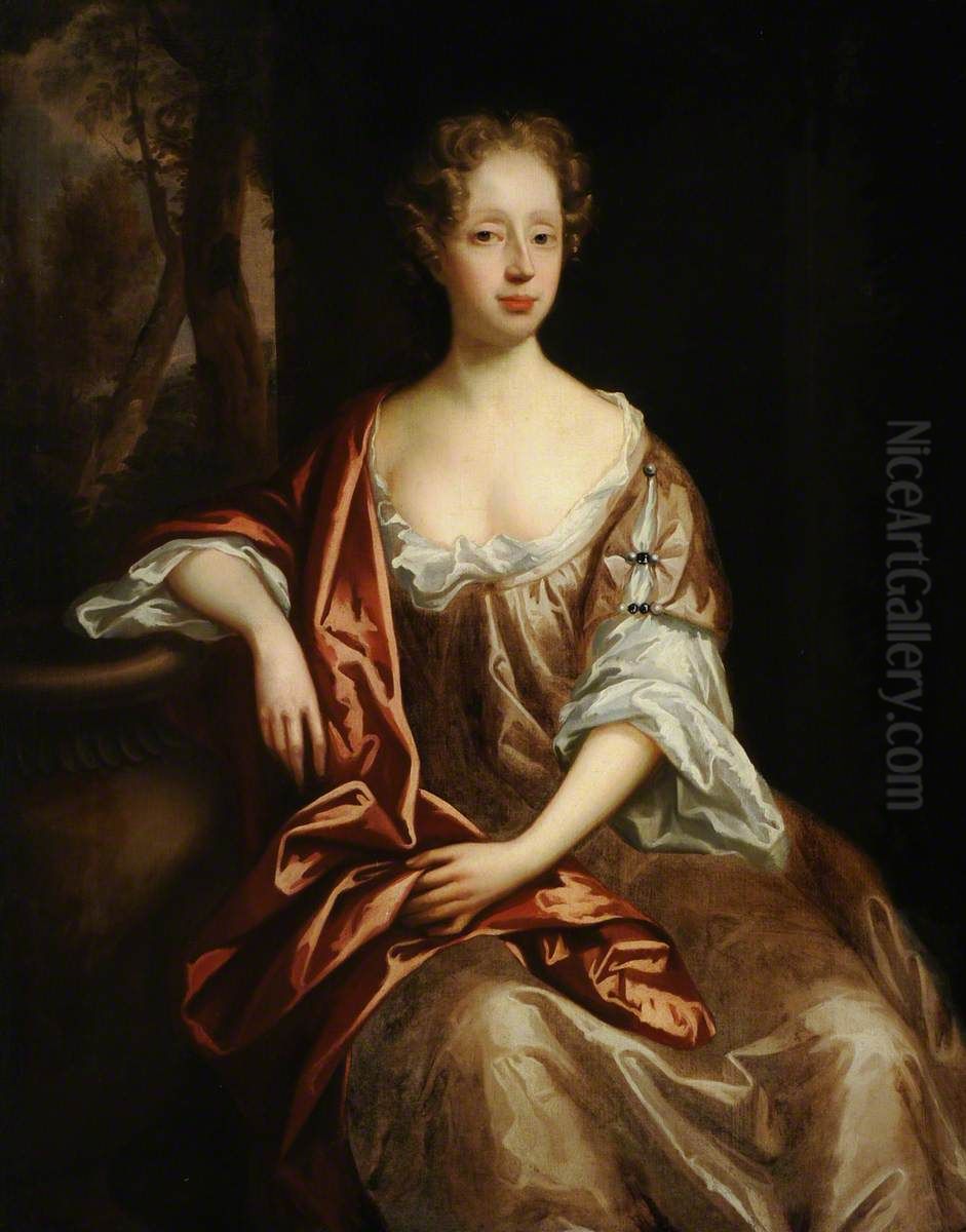 Barbara Bellasis, Mrs Walter Strickland (c. 1645 - 1708) Oil Painting by John Riley