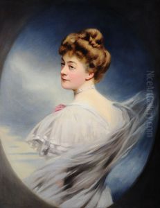 A circa 1880 portrait of Marie Louise Genevieve Alice de La Chere (1856-1943), wife ofAlfred Hornyold.