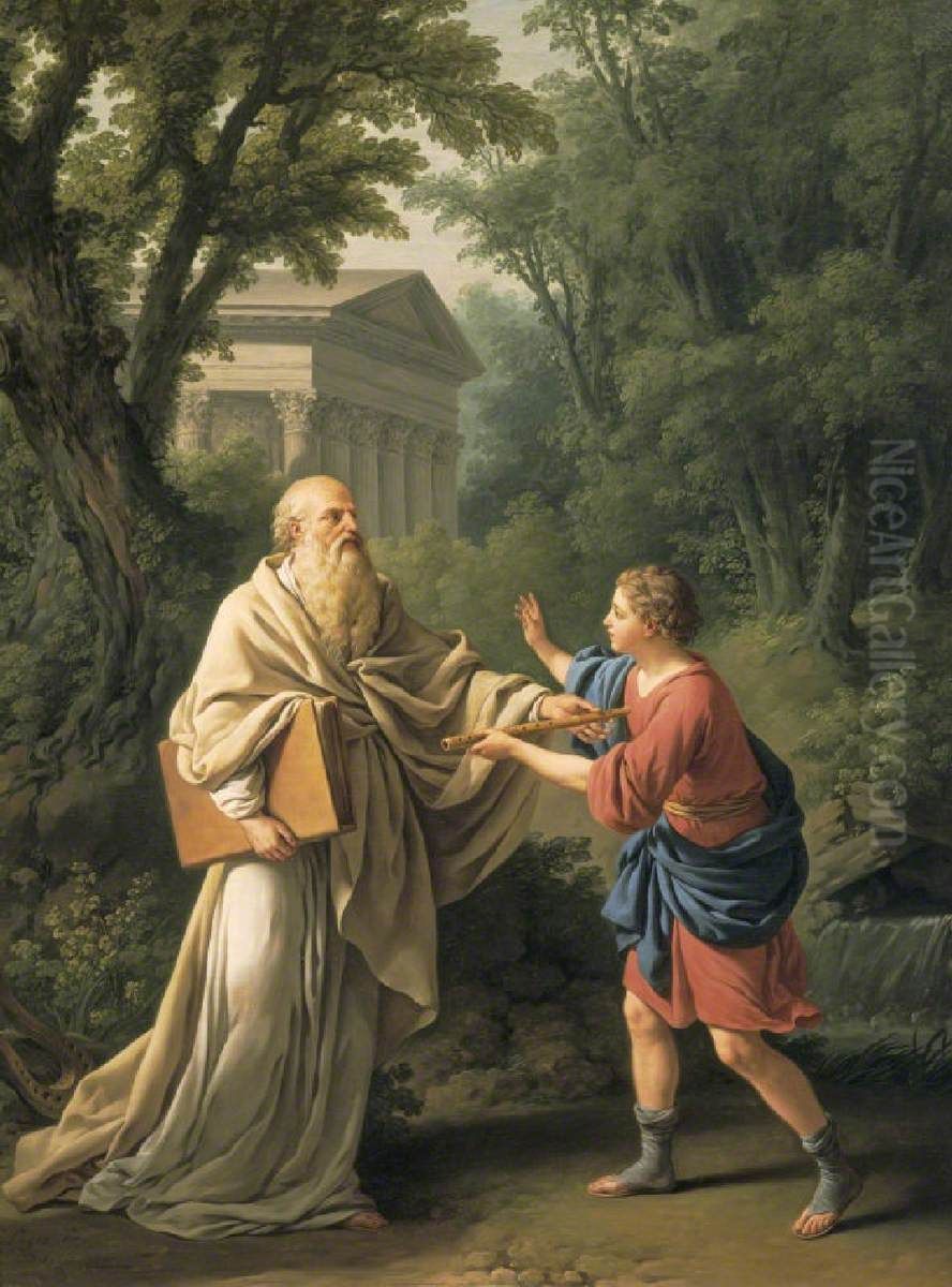 Telemachus and Termosiris Oil Painting by Louis-Jean-Francois Lagrenee