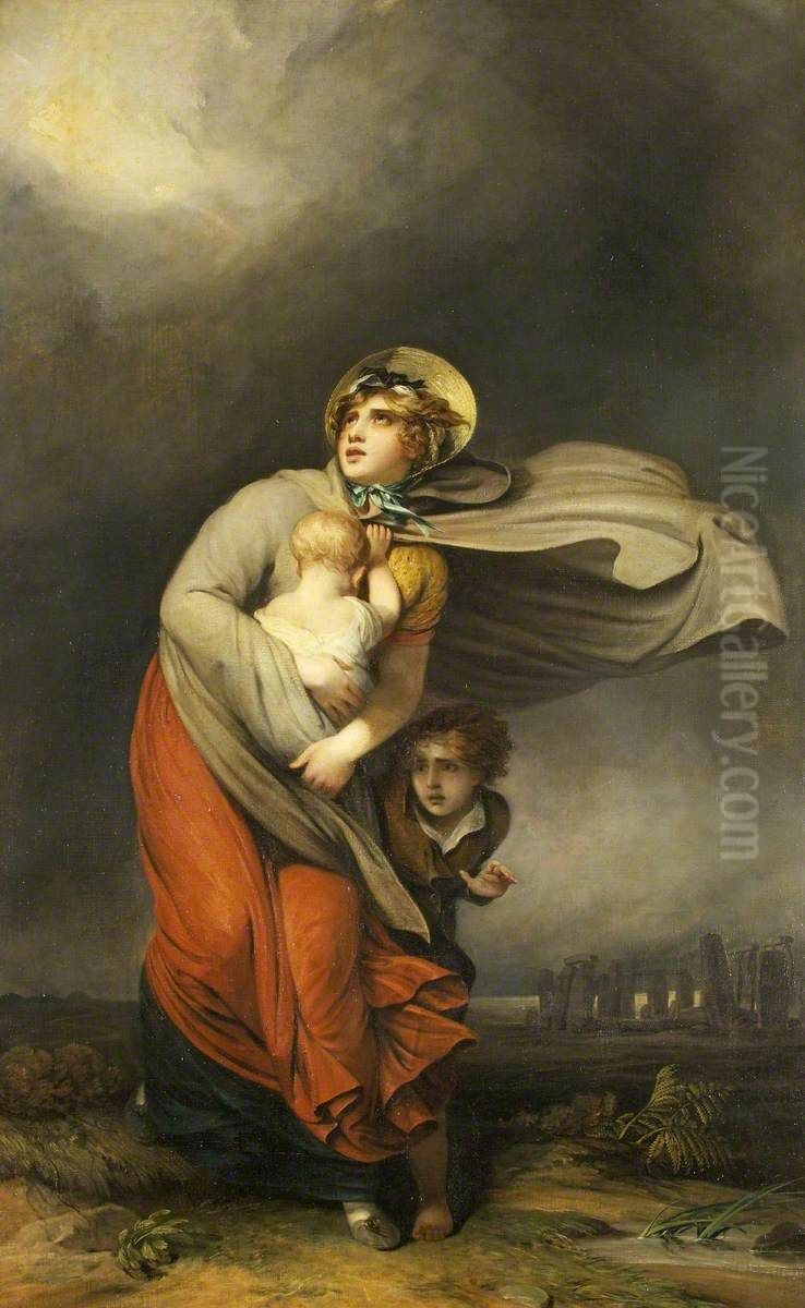 Distress by Land, from James Thomson's poem, 'The Seasons' (1726-31) Oil Painting by Henry Thomson