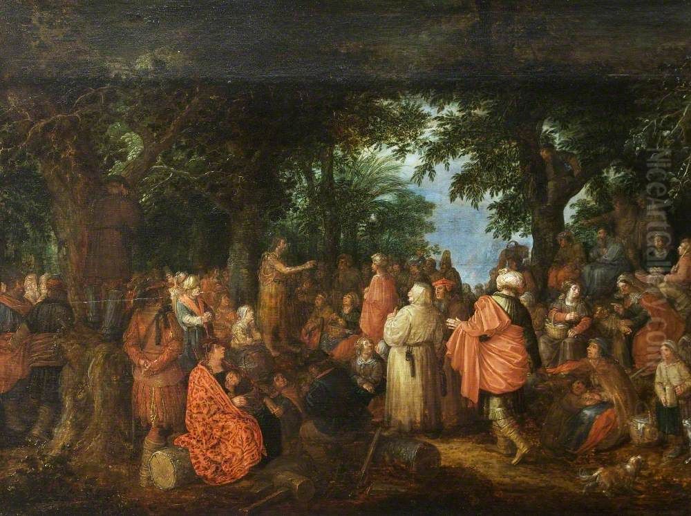 Saint John the Baptist Preaching Oil Painting by David Vinckboons I