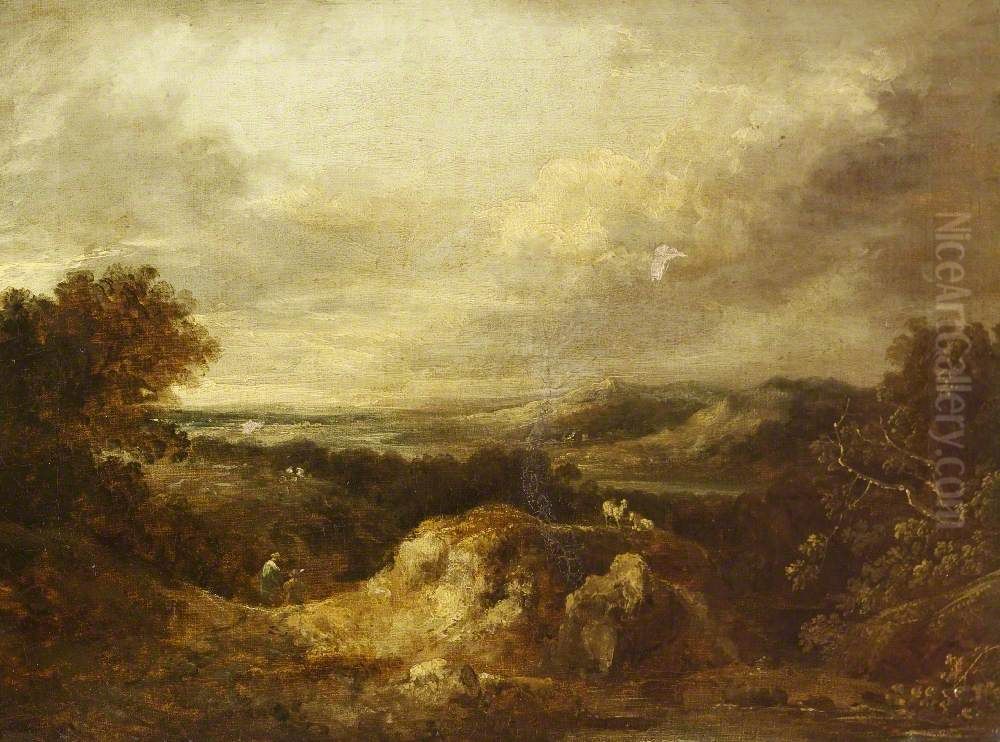 Landscape with Quarries Oil Painting by Benjamin Barker