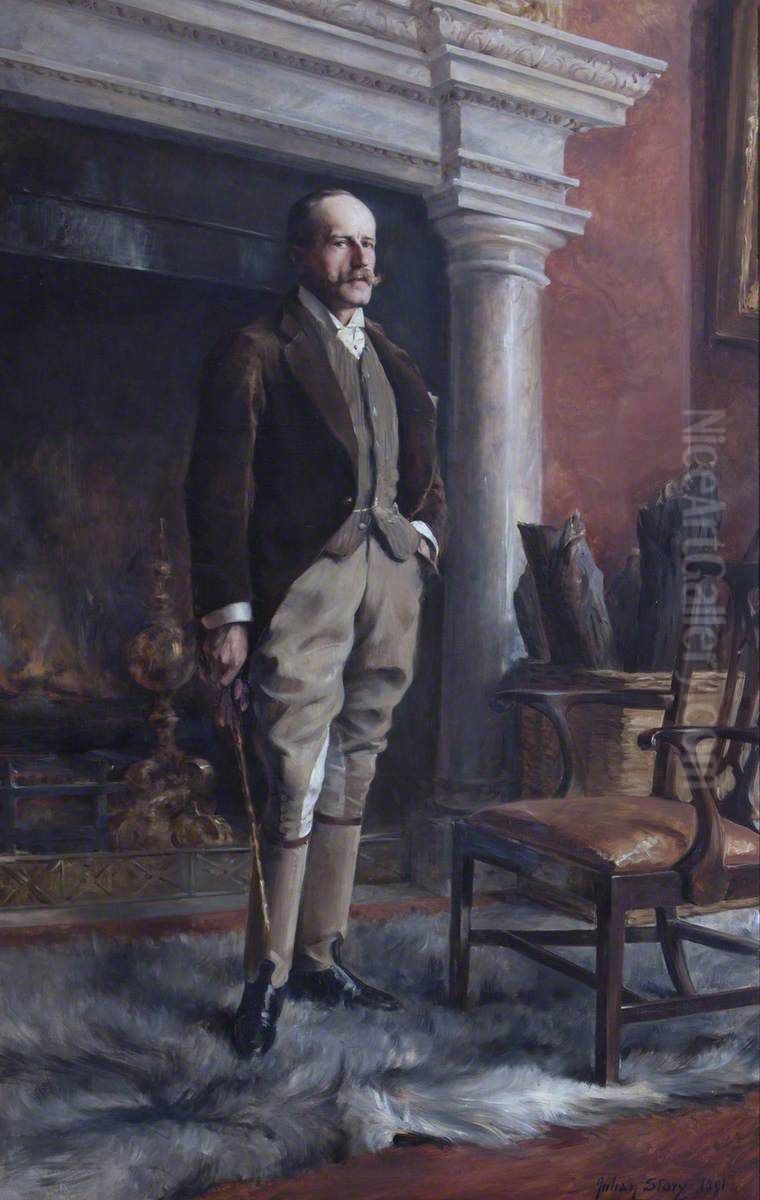 George William Henry Vernon, 7th Baron Vernon (1854-1898) Oil Painting by Julian Russell Story
