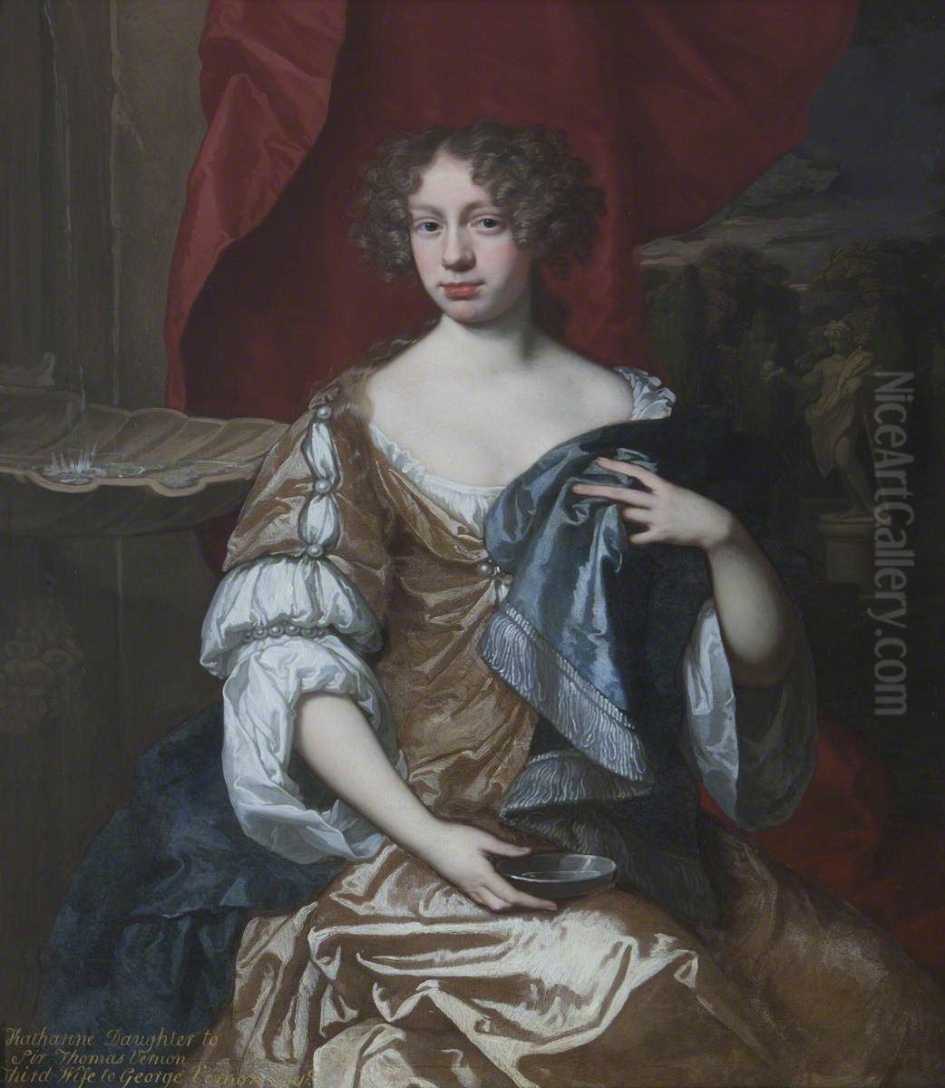 Catherine Vernon, Mrs George Vernon (1663-1710) Oil Painting by John Riley