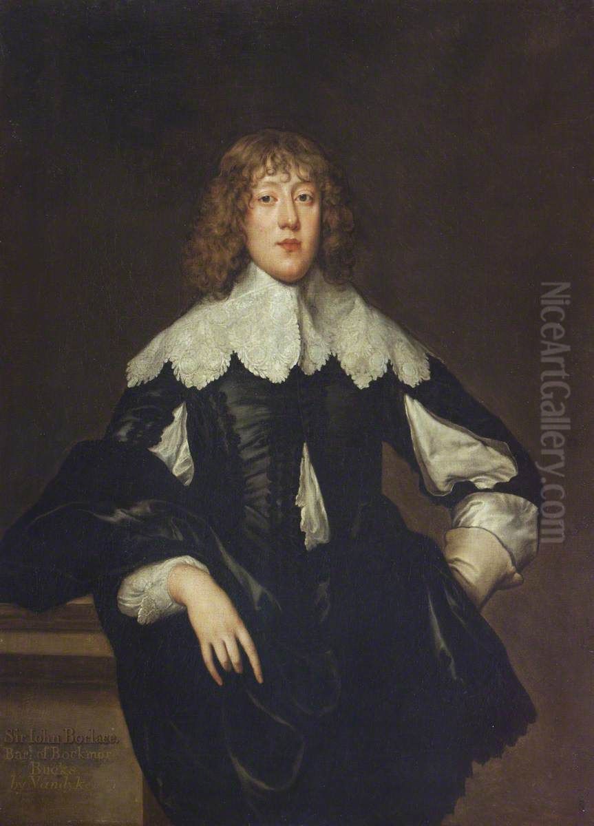 Sir John Borlase, 1st Bt, MP (1619 - 1672) Oil Painting by Sir Anthony Van Dyck