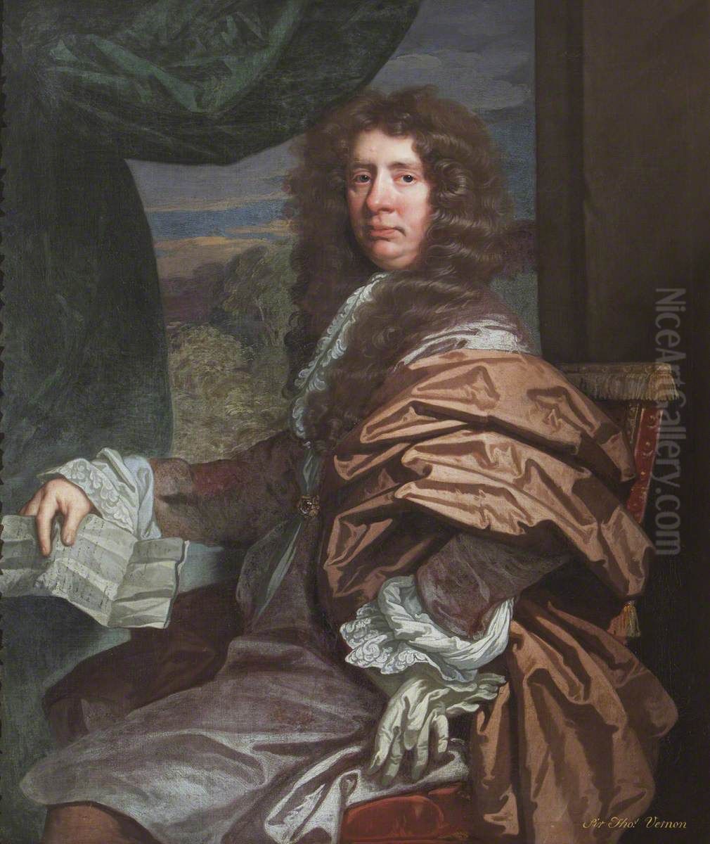 Sir Thomas Vernon (d.1709/10) Oil Painting by John Riley