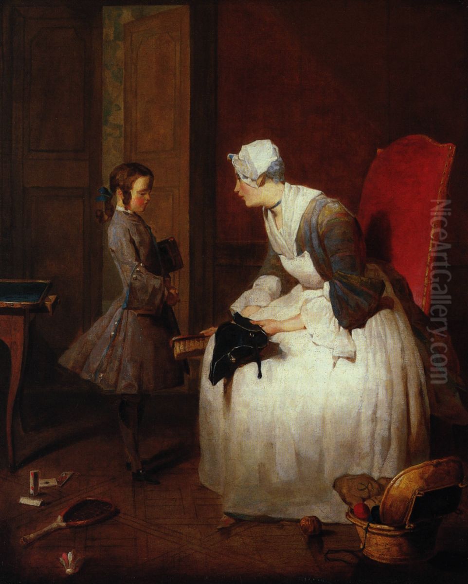 The Governess Oil Painting by Jean-Baptiste-Simeon Chardin