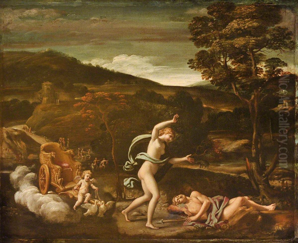 Venus lamenting the Death of  Adonis Oil Painting by Antonio Marziale Carracci