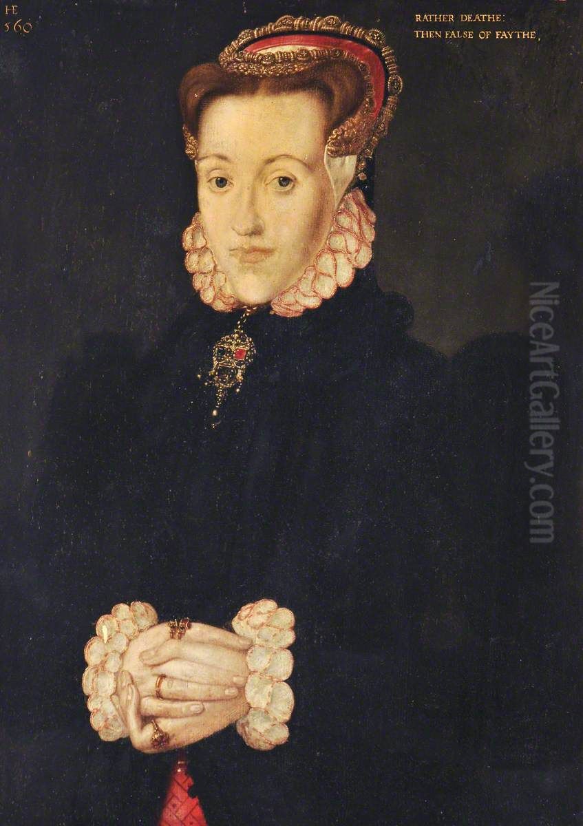 An Unknown Lady, called 'Anne Ayscough/Askew, Mrs Thomas Kyme (1521-1546)' Oil Painting by Hans Eworth