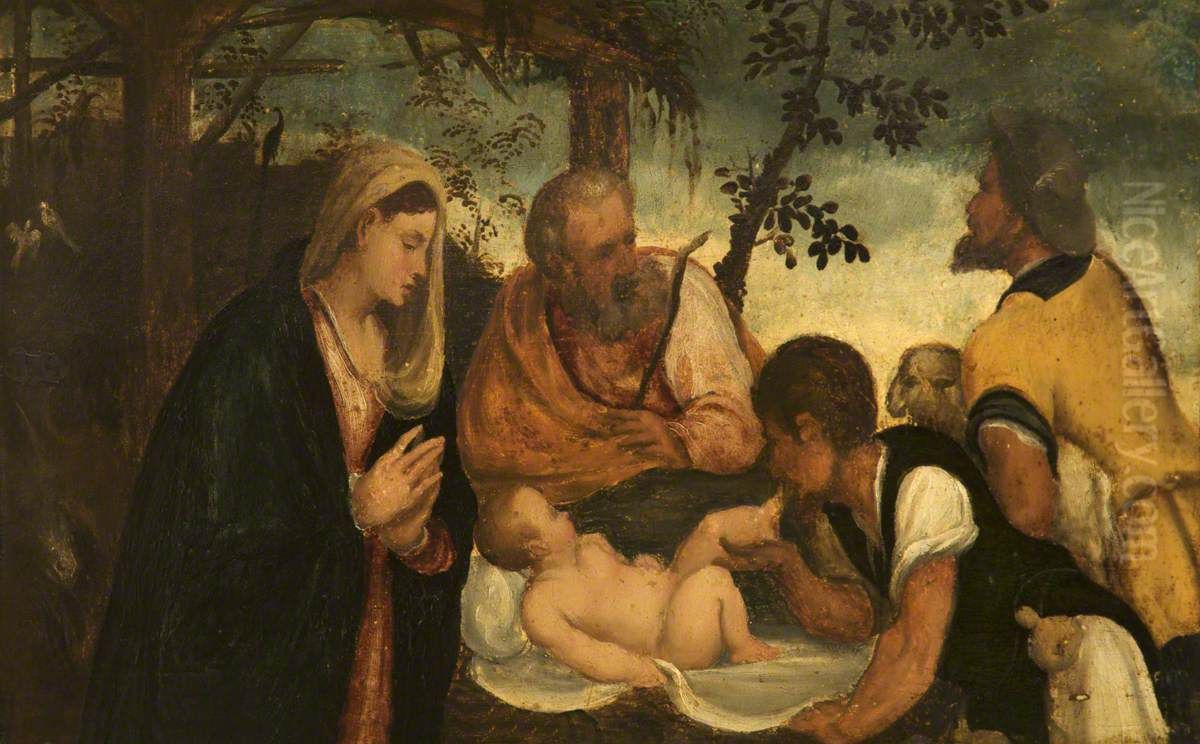 The Adoration of the Shepherds Oil Painting by Andrea Schiavone