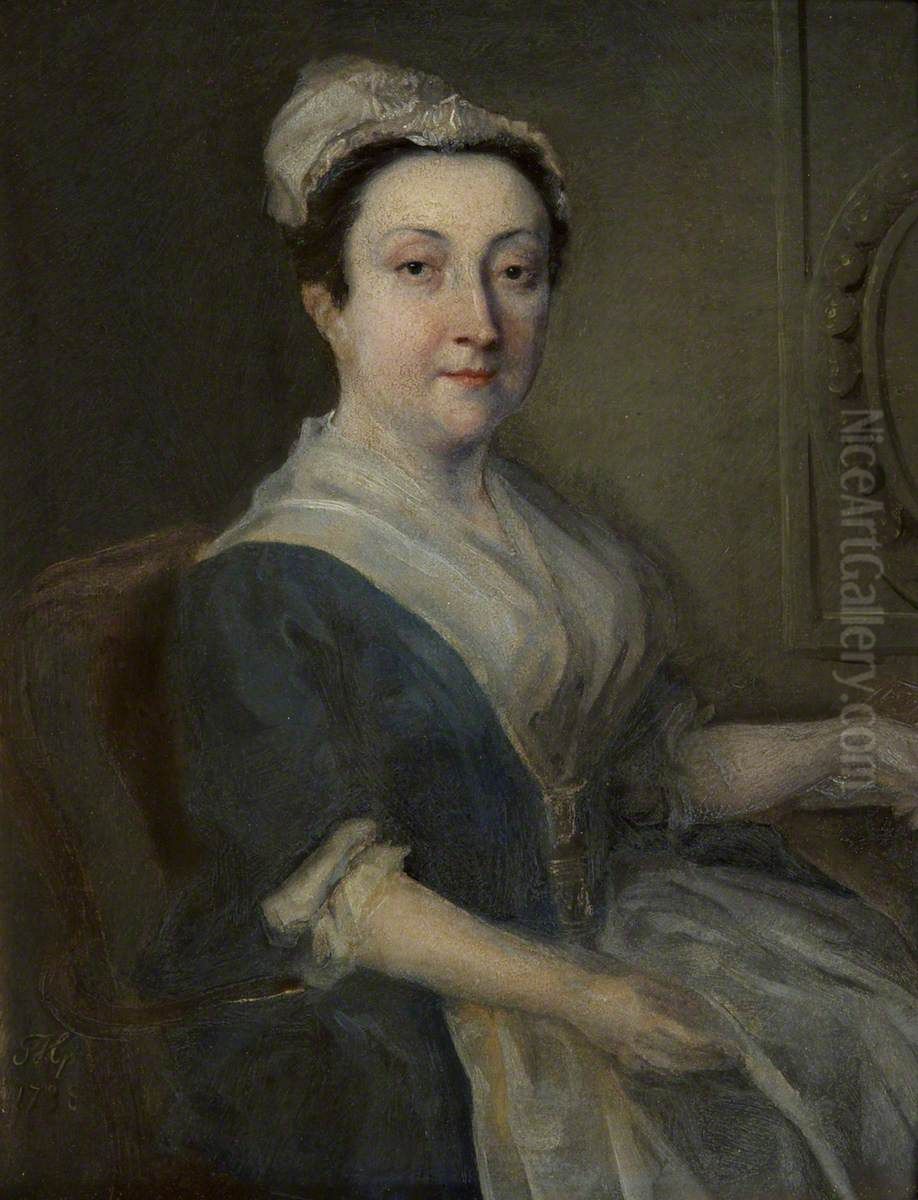 Jane Colchester, Mrs Thomas Morgan (1703 - 1767) Oil Painting by Joseph Highmore