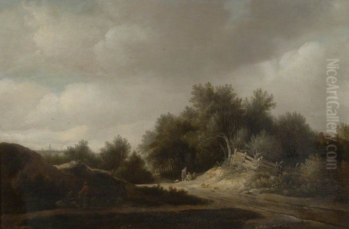 A Country Road Oil Painting by Guillam Dubois