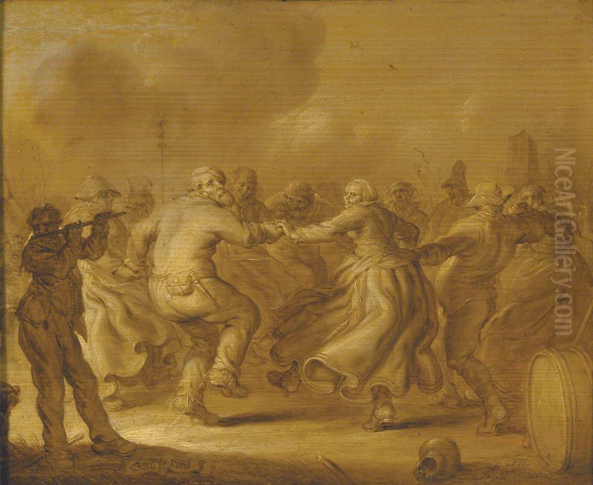 Peasants Dancing Oil Painting by Adriaen van de Venne