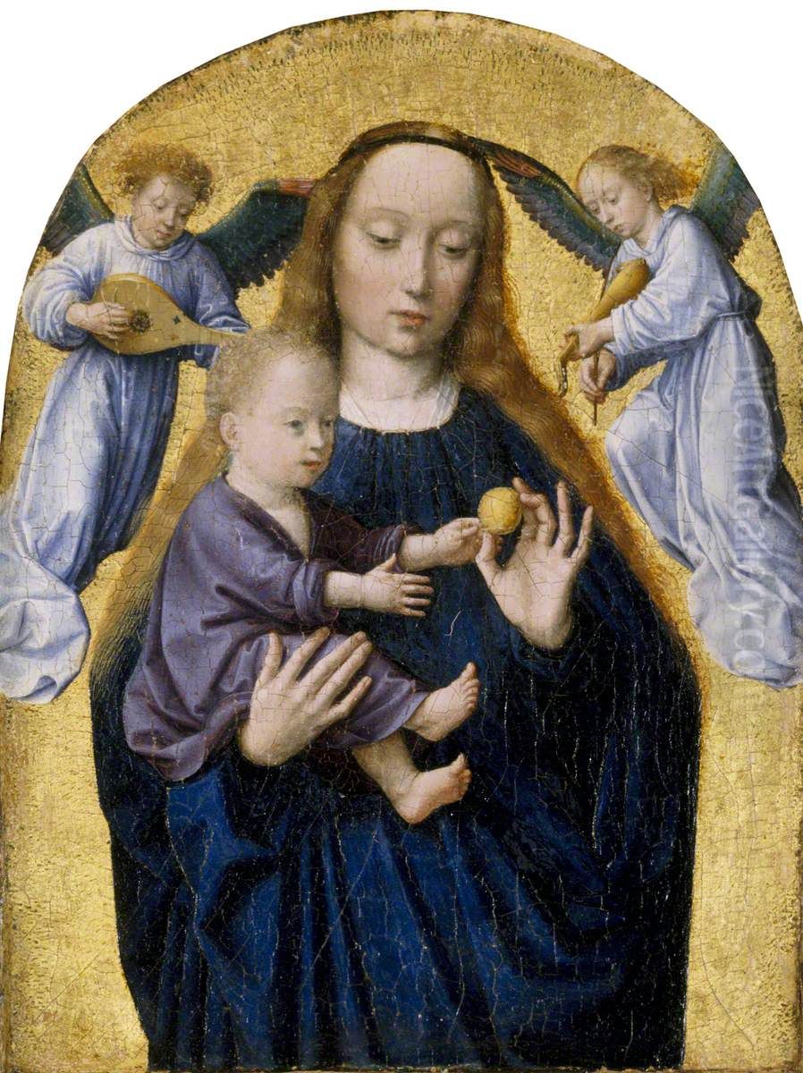 The Madonna and Child with Two Music-making Angels Oil Painting by Gerard David