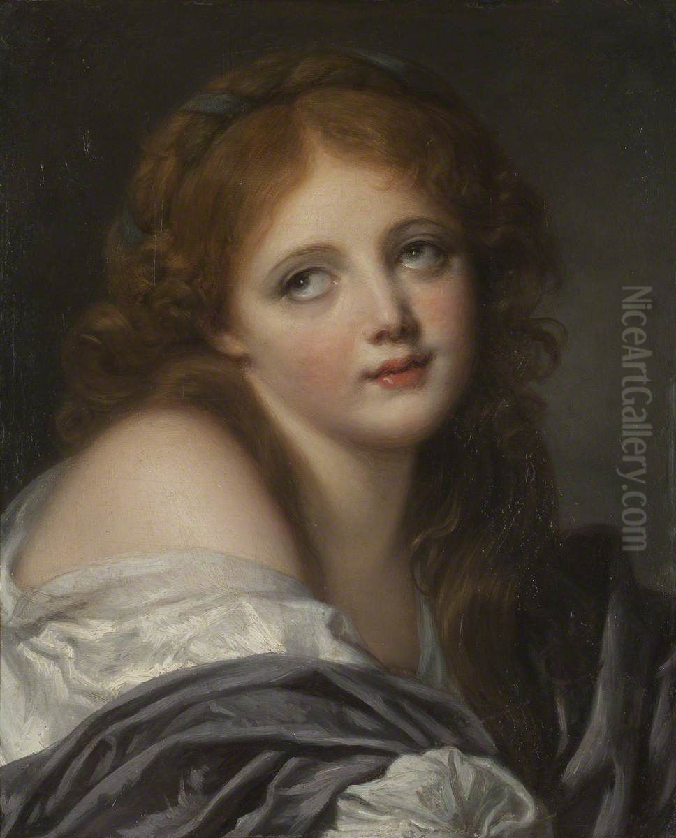The Head of a Girl Oil Painting by Jean-Baptiste Greuze