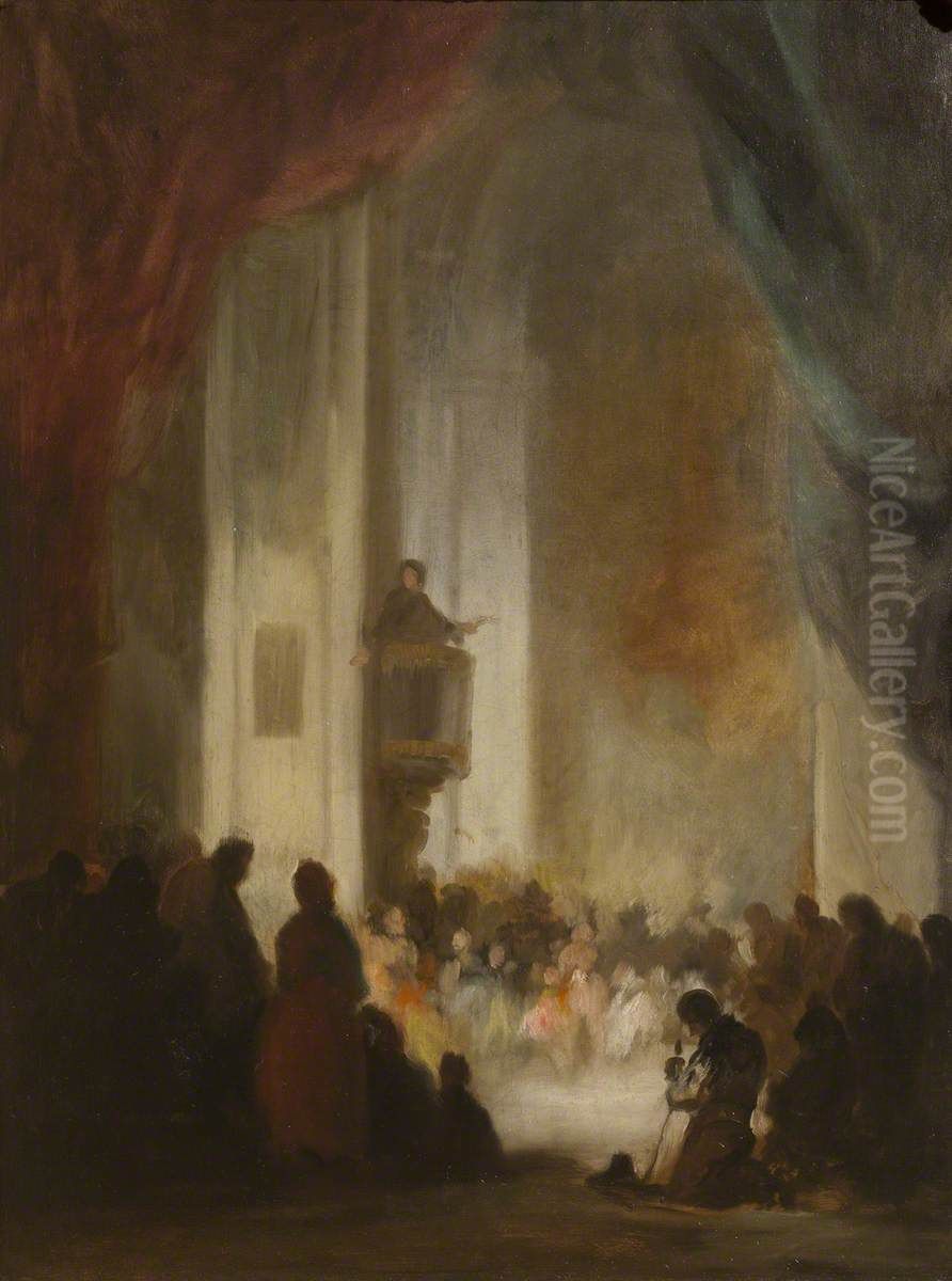 The Sermon Oil Painting by Lucas Velazquez