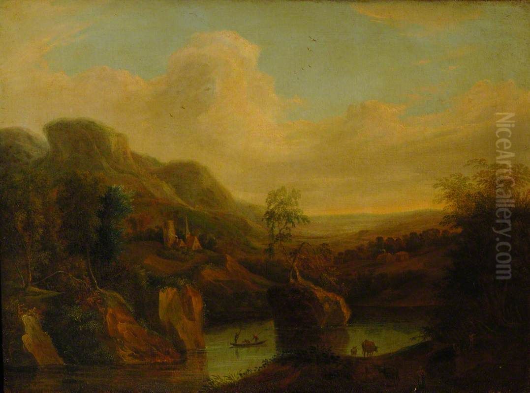 Landscape with Rocks Oil Painting by Francesco Zuccarelli