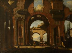 Classical Ruins and Figures
