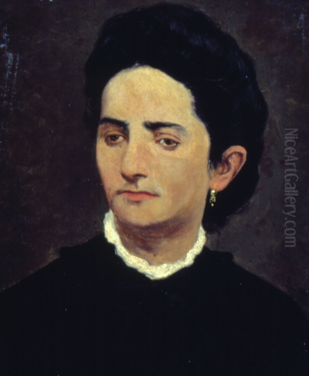 Retrato de Dona Tereza Correia de Camargo Leite Oil Painting by Jose Ferraz De Almeida Junior